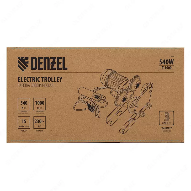  Каретка электрическая для тельфера Т-1000 1 т  540 Вт Denzel Только в розницу