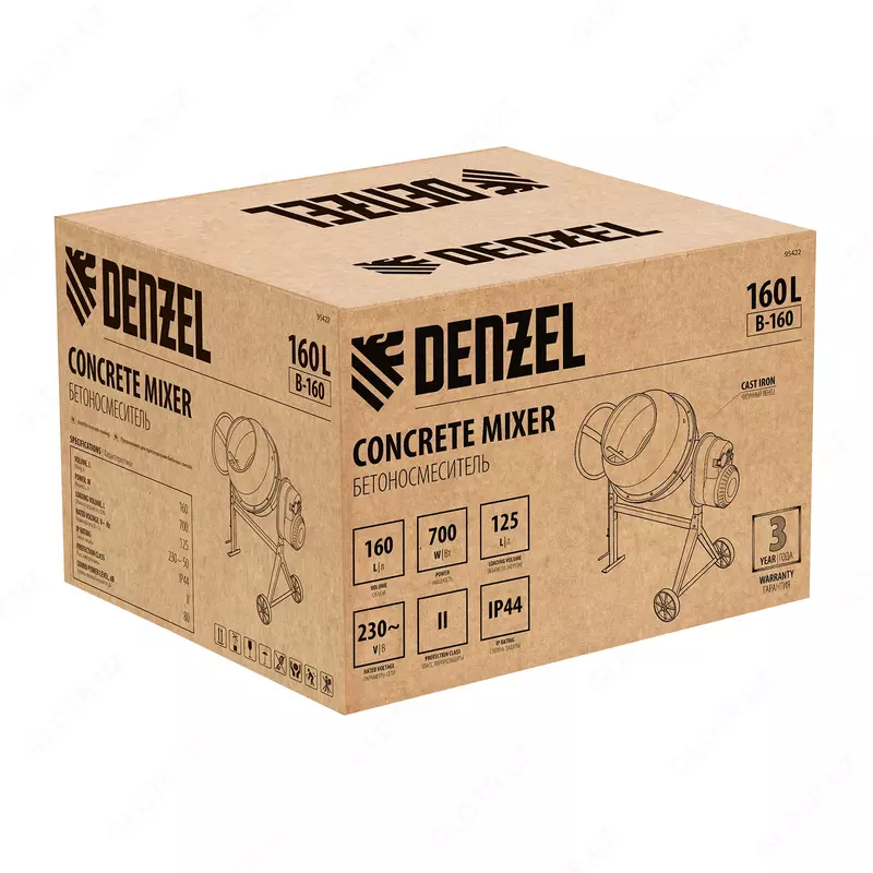  Бетоносмеситель B-160  700 Вт  160 л Denzel - ООО QUATTRO PRO