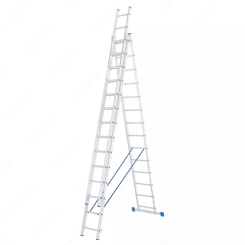 Лестница  3 х 14 ступеней  алюминиевая  трехсекционная  Сибртех