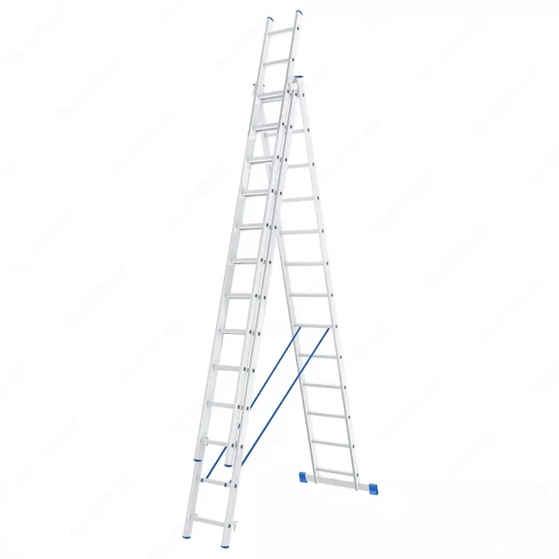 Лестница  3 х 12 ступеней  алюминиевая  трехсекционная  Сибртех