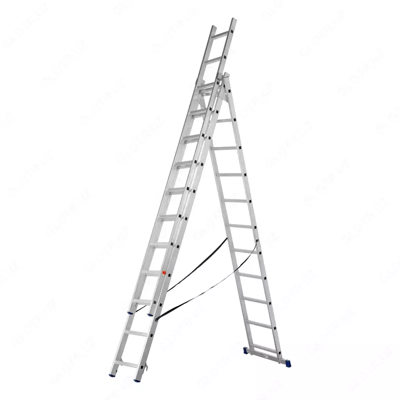 Лестница  3 х 11 ступеней  алюминиевая  трехсекционная  Сибртех