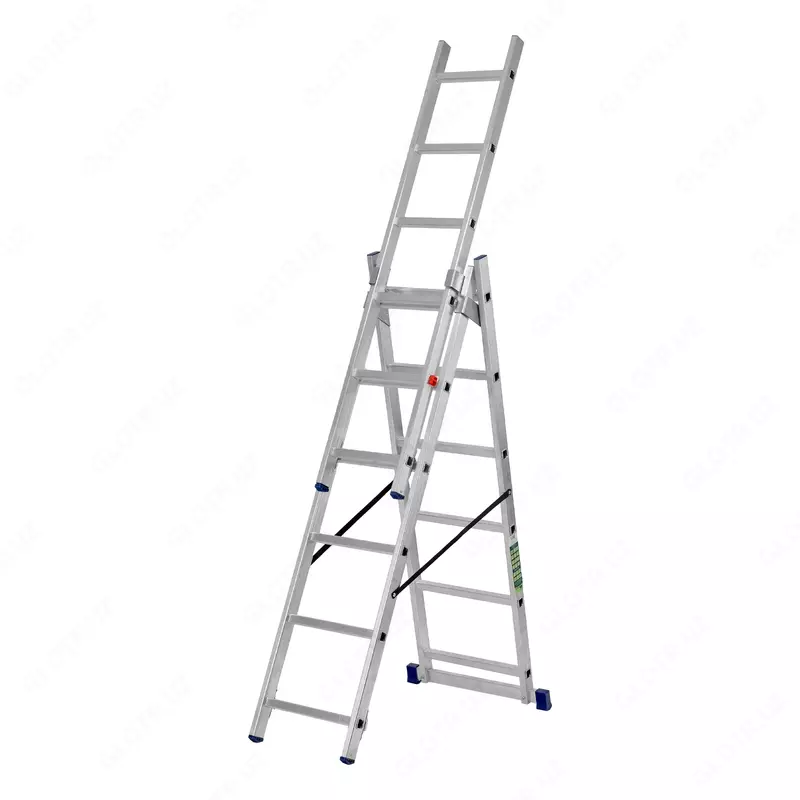 Лестница  3 х 6 ступеней  алюминиевая  трехсекционная  Сибртех