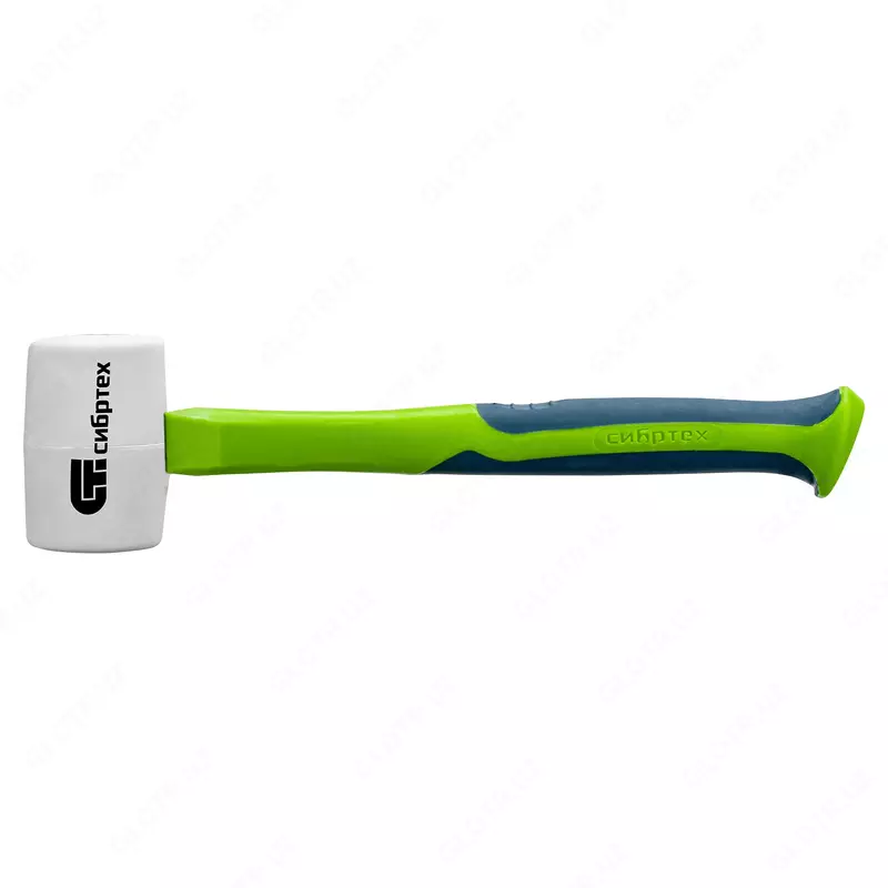  Киянка резиновая  450 г  белая резина  фибергласовая рукоятка Сибртех - 
