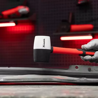 Киянка резиновая, 450 г, черно-белая резина, фибергласовая рукоятка Matrix