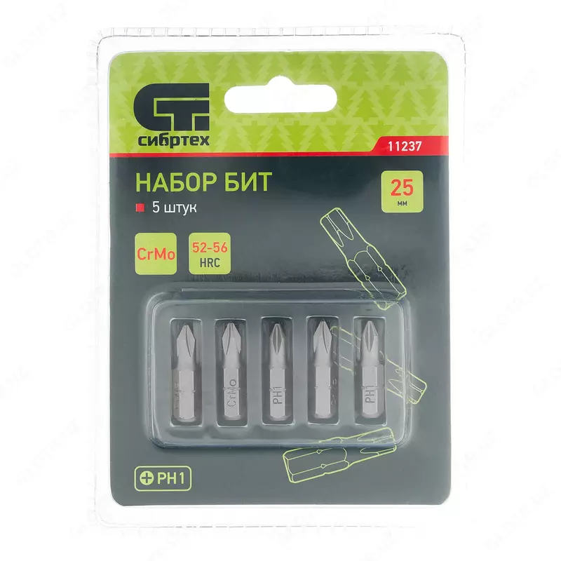  Бита PH1 x 25  сталь CrMo  5 шт. Сибртех Только в розницу