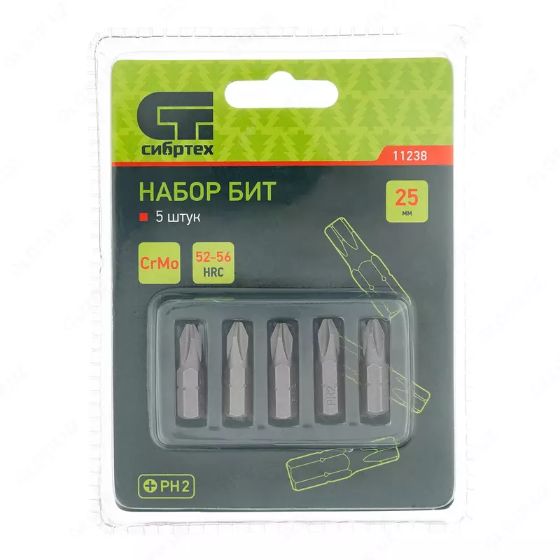  Бита PH2 x 25  сталь CrMo  5 шт. Сибртех Только в розницу