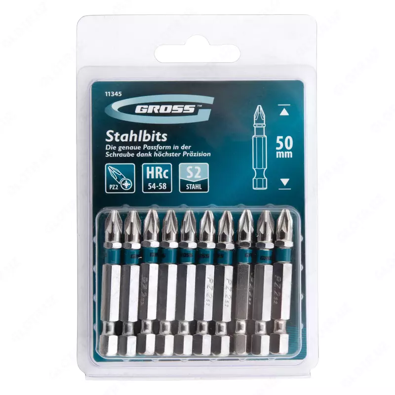  Бита РZ2 х 50  сталь S2  10 шт. Gross - ООО QUATTRO PRO