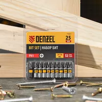  Бита PH1х25  сталь S2  шестигранный профиль  10 шт. Е 6 3 Denzel - ООО QUATTRO PRO