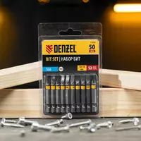  Бита SL6 0х50  сталь S2  шестигранный профиль  10 шт. Е 6 3 Denzel - ООО QUATTRO PRO