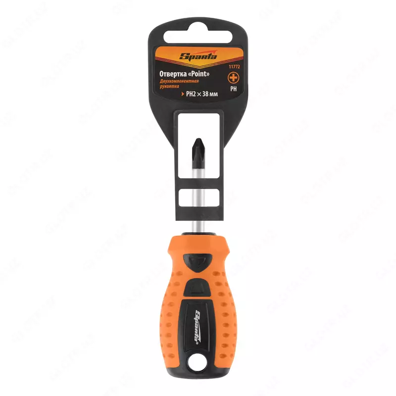  Отвертка Point  PH2 х 38 мм  CrV  двухкомпонентная рукоятка Sparta - ООО QUATTRO PRO