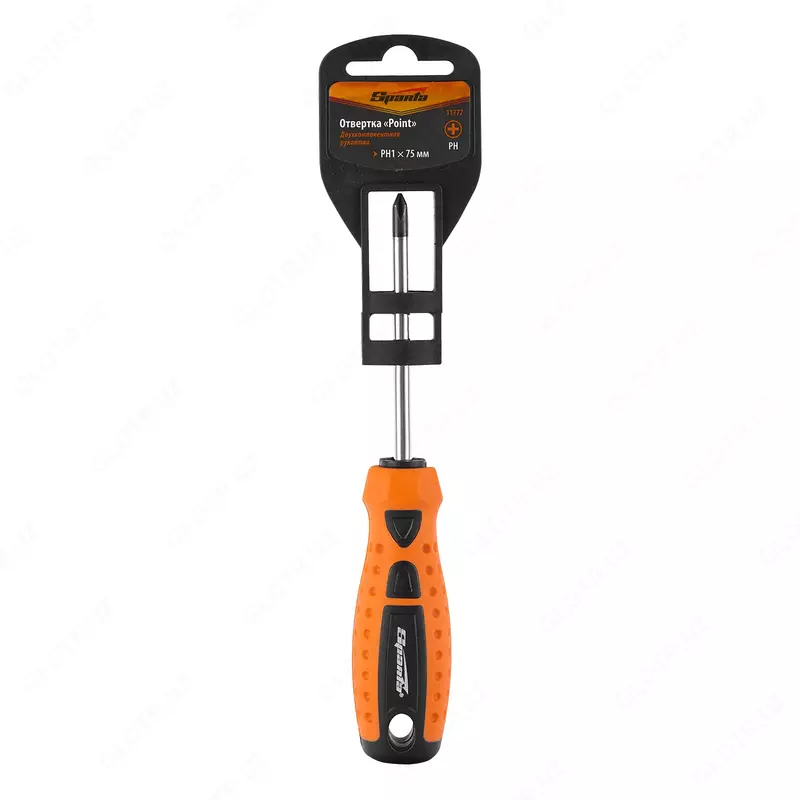  Отвертка Point  PH1 х 75 мм  CrV  двухкомпонентная рукоятка Sparta - ООО QUATTRO PRO