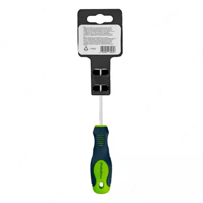 Отвертка, PH0 х 80 мм, CrV, двухкомпонентная рукоятка Сибртех