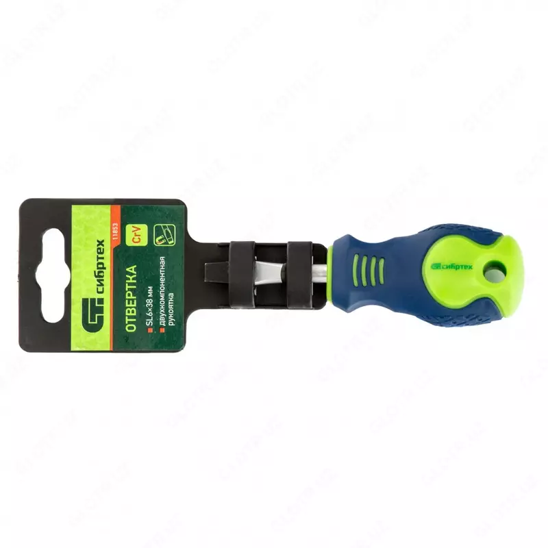  Отвертка  SL6 х 38 мм  CrV  двухкомпонентная рукоятка Сибртех Только в розницу