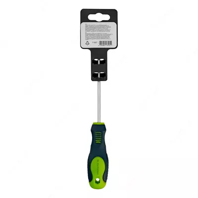 Отвертка, SL3 х 100 мм, CrV, двухкомпонентная рукоятка Сибртех