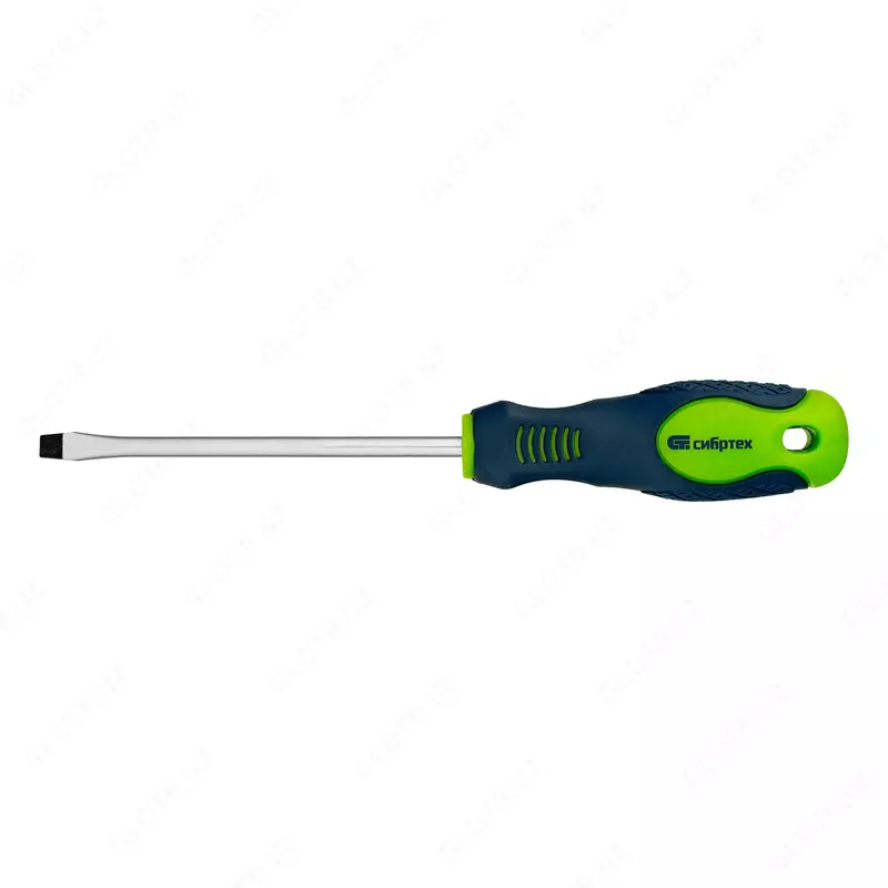  Отвертка  SL5 х 100 мм  CrV  двухкомпонентная рукоятка Сибртех - 