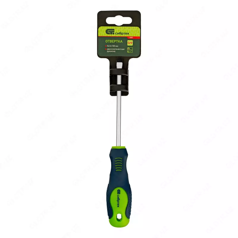  Отвертка  SL5 х 100 мм  CrV  двухкомпонентная рукоятка Сибртех - ООО QUATTRO PRO