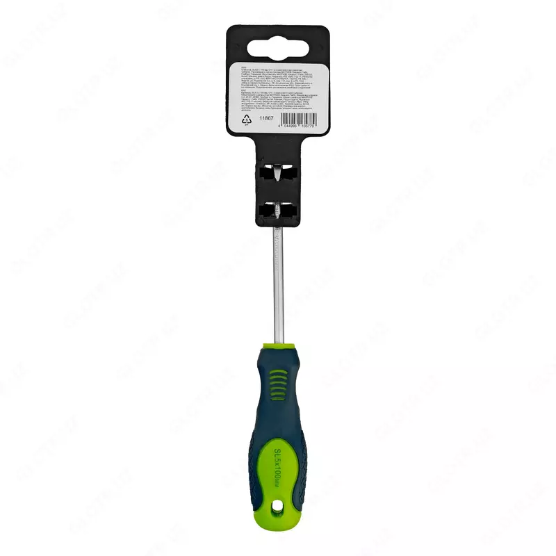  ООО QUATTRO PRO - Отвертка  SL5 х 100 мм  CrV  двухкомпонентная рукоятка Сибртех