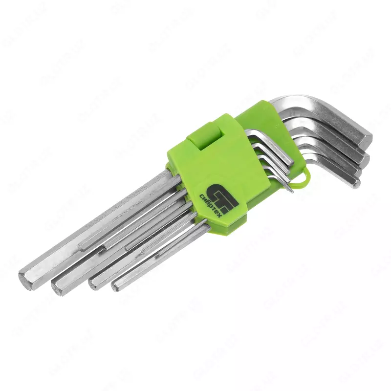 Набор ключей имбусовых HEX  1.5-10 мм  45x  закаленные  9 шт  удлиненные  никель Сибртех