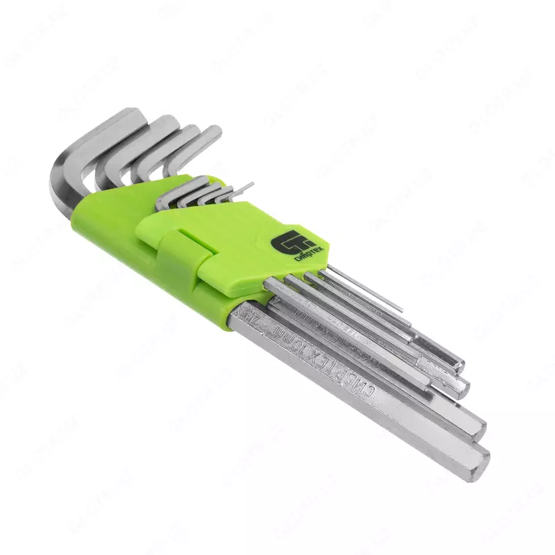  Набор ключей имбусовых HEX  1.5-10 мм  45x  закаленные  9 шт  удлиненные  никель Сибртех - 