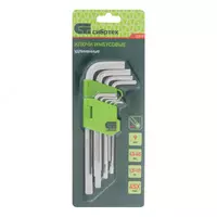  Набор ключей имбусовых HEX  1.5-10 мм  45x  закаленные  9 шт  удлиненные  никель Сибртех - Шестигранные ключи