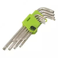 Набор ключей имбусовых Tamper-Torx   9 шт: ТТ10-ТТ50.45x  закаленные  удлиненные  никель Сибртех