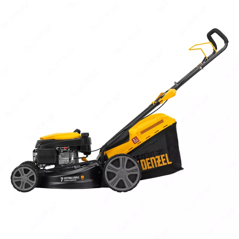  Газонокосилка бензиновая GLD-460  146 куб.см  ширина 46 см  ручная  7 уровней  травосборник 50 л Denzel Chakana savdo
