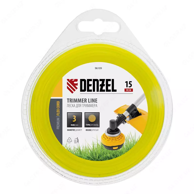  Леска для триммера  круглая 3 мм х 15 м  блистер Flex cord Denzel - 