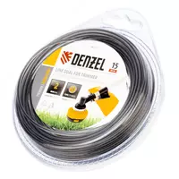 Леска для триммера  двухкомпонентная круглая 2 мм  15 м Extra cord Denzel