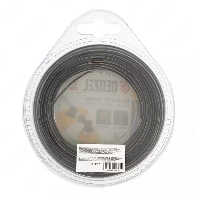   Леска для триммера  двухкомпонентная круглая 2 мм  15 м Extra cord Denzel
