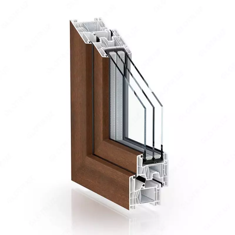 ПВХ окна 76-мм системы: Стандартное центральное уплотнение Kömmerling 76.