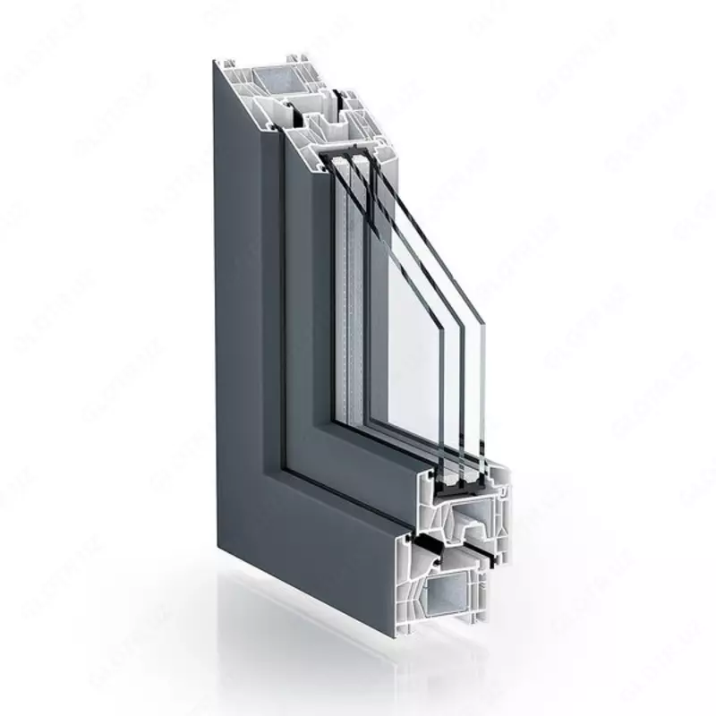  ПВХ окна 76-мм системы: Стандартное центральное уплотнение Kömmerling 76. - 