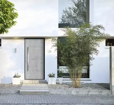 PVX eshik 76 mm tizim: Kömmerling 76 AluClip turar-joy eshiklari. Platinum Standart