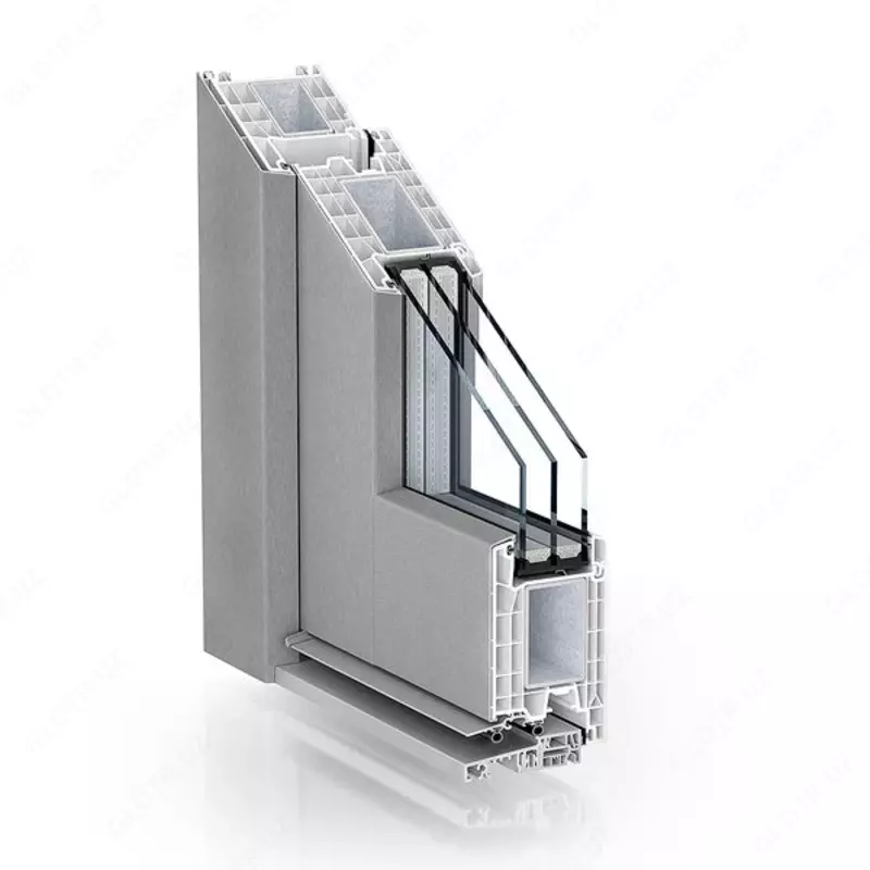 ПВХ дверь 76-мм системы: Дверь для жилых помещений Kömmerling 76 AluClip Zero.