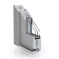 ПВХ дверь 76-мм системы: Дверь для жилых помещений Kömmerling 76 AluClip Zero.