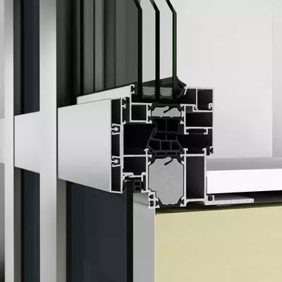 Alyuminiy konstruktsiyasi INICIAL IWC 80 "issiq-sovuq" deraza - fasad tizimi .