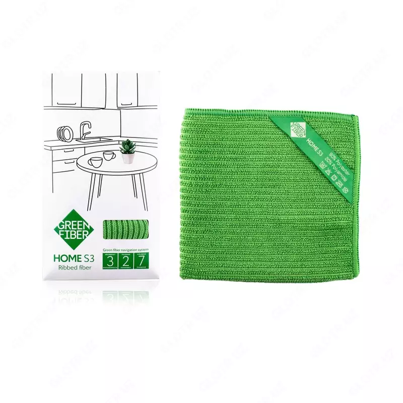 Файбер ребристый Green Fiber Home S3, 30х30 см (#06025, зеленый)