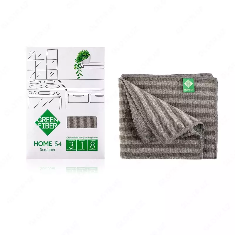 Скрабер Твист Green Fiber Home S4, 30х30 см (#06032, серый)
