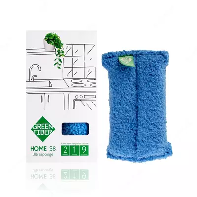 Губка инволвер Green Fiber Home S8, 14,5х7 см (#06047, голубой)