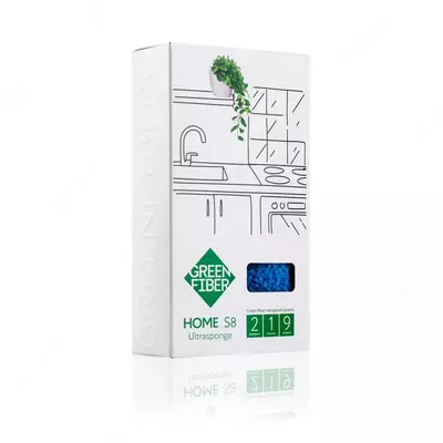 Губка инволвер Green Fiber Home S8, 14,5х7 см (#06047, голубой)