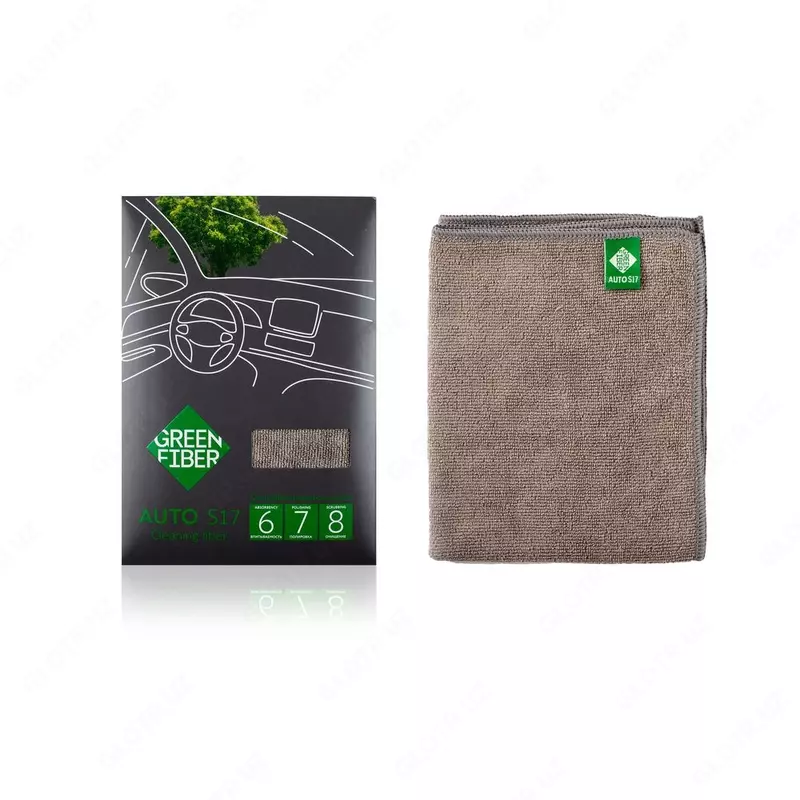 Файбер для уборки Green Fiber AUTO S17, 40х30 см (#06074, серый)