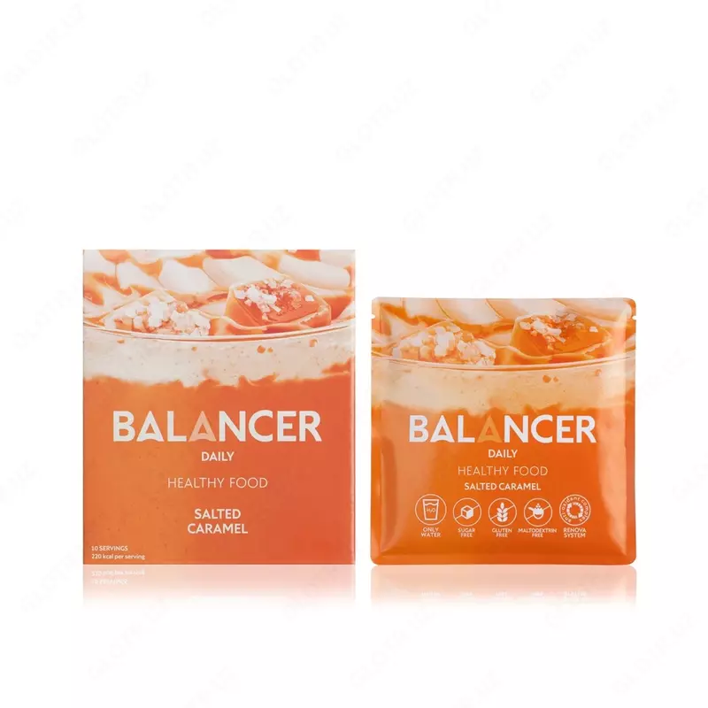 Коктейль BALANCER DAILY со вкусом "Соленая карамель", 10 саше х 52 гр (#01211)