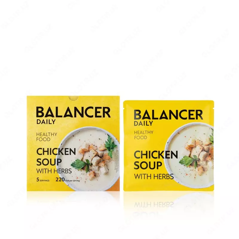 Коктейль BALANCER DAILY со вкусом "Куриный суп с зеленью", 5 саше х 52 гр (#01218)