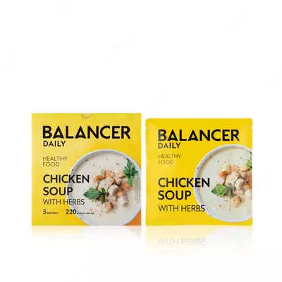 Коктейль BALANCER DAILY со вкусом "Куриный суп с зеленью", 5 саше х 52 гр (#01218)
