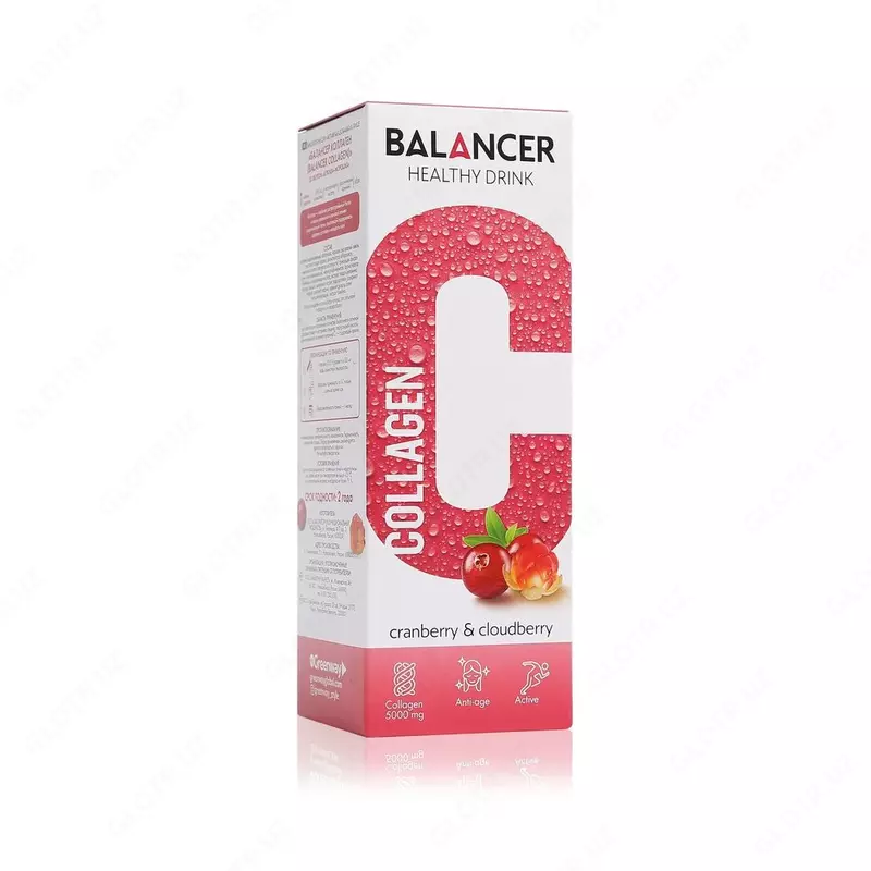 Напиток BALANCER COLLAGEN со вкусом "Клюква-Морошка", 10 стиков х 10,5 г (#01225)