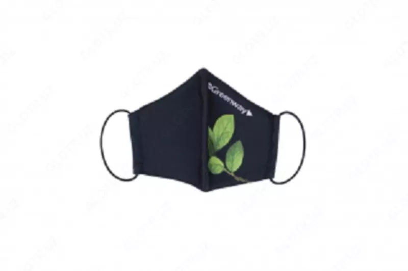  Многоразовая текстильная маска для лица с принтом ЛИСТ  22х13 5 см (#17017) - 