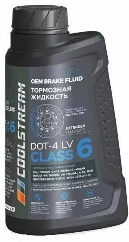 Тормозная жидкость "Coolstream" CROWN BRAKE FLUID DOT-4 LV Class 6 (1 л)