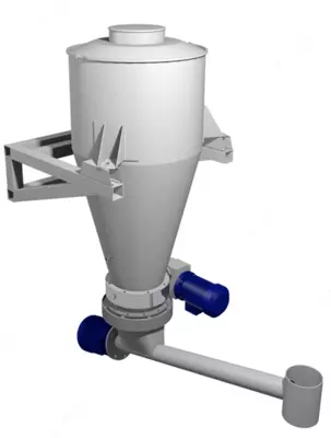 Дозатор для сыпучих продуктов на трех датчиках ЭДСП, с управляющим однокомпонентным контроллером, объём 100 л. ручная/электрическая заслонка (Углеродная сталь)