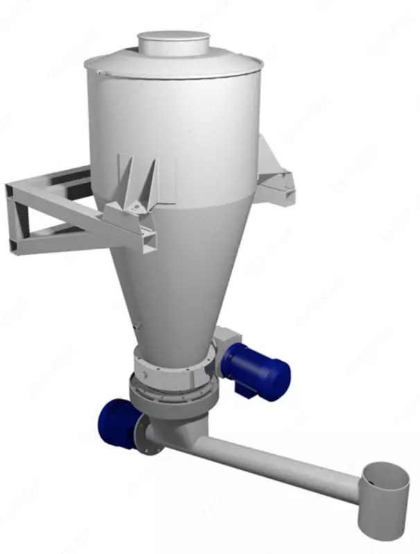 Дозатор для сыпучих продуктов на трех датчиках ЭДСП, с управляющим однокомпонентным контроллером, объём 100 л. ручная/электрическая заслонка (Углеродная сталь)