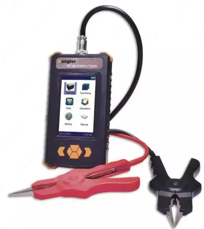 Kongter BT-301T - Тестер аккумуляторных батарей с зажимами типа крокодил