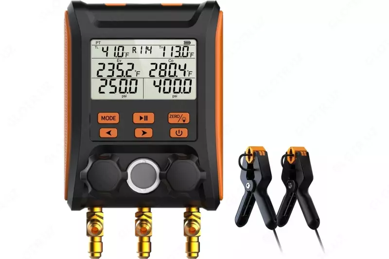 Elitech MS-1000 — манометрический коллектор цифровой двухвентильный для заправки фреона